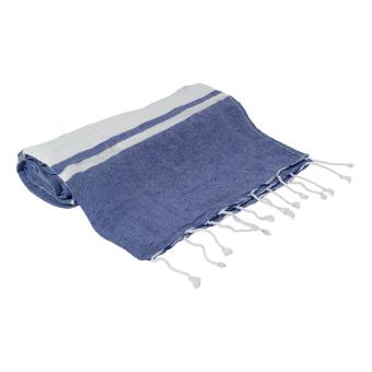 Tortuga recycled cotton beach towel and drawstring bag Dark blue