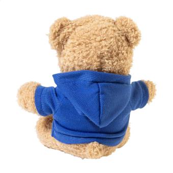 Hobear RPET plush teddy bear with hoodie Aztec blue