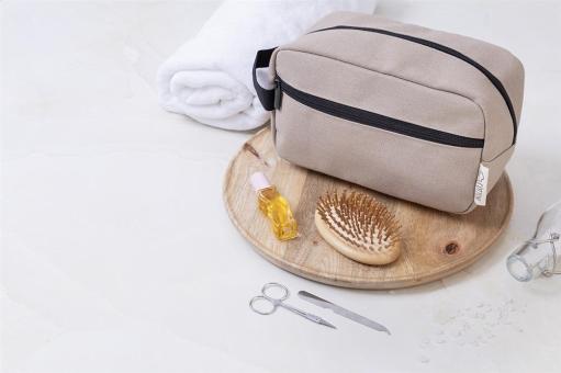 Rebyss Beauty recycled canvas cosmetic bag Fawn