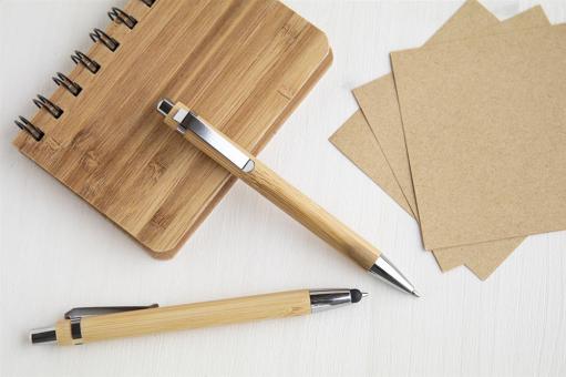 Tashania Touchpen mit Kugelschreiber aus Bambus Natur
