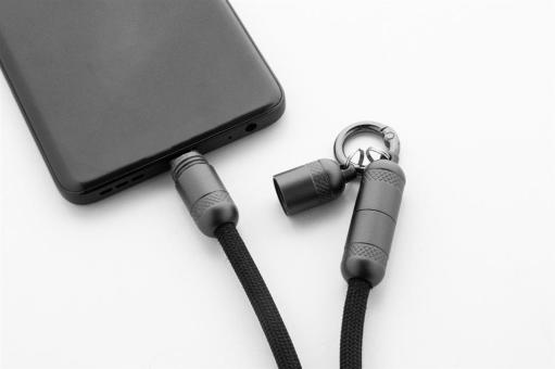 Fastly 60W RPET mobile lanyard cable Black