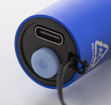 Chargelight Tone wiederaufladbare Taschenlampe aus recyceltem Aluminium Blau