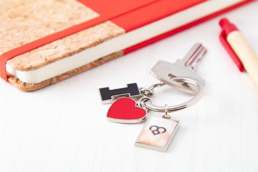 I Love Schlüsselanhänger Rot/silber