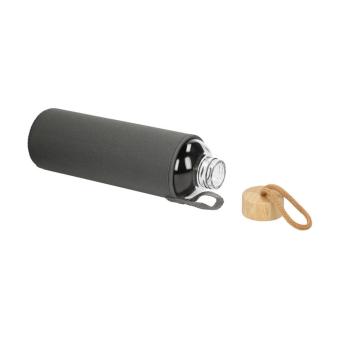 Glasflasche mit Hülle "Bamboo" 1,0 l Transparent