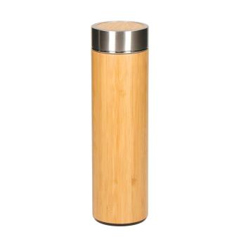 Vakuum Flasche "Bambus", large Braun
