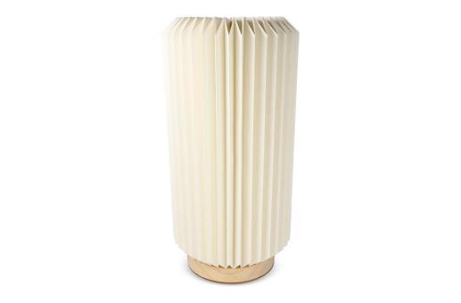 InSideOut Coollux faltbare Papier-LED-Lampe Aurora Tall auf Holzsockel, 32cm Natur