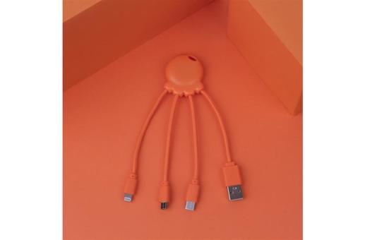 2087 | Xoopar Eco Octopus Charging cable Orange