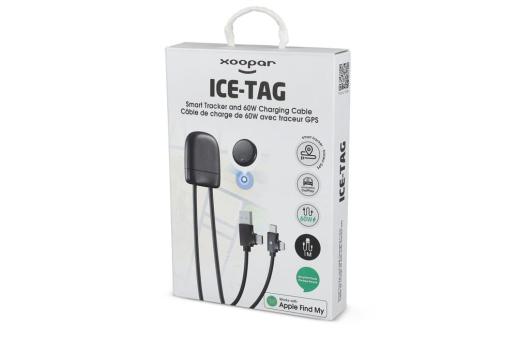 Enjoy Technology 4034 - Xoopar Ice-Tag Kabel wird mit Find My Tracker geliefert Schwarz