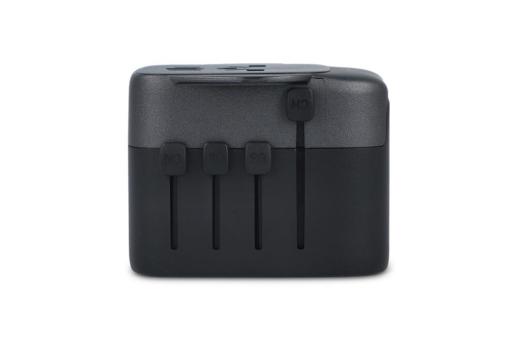 Enjoy Technology PowerPro Reiseadapter aus recyceltem Kunststoff Schwarz