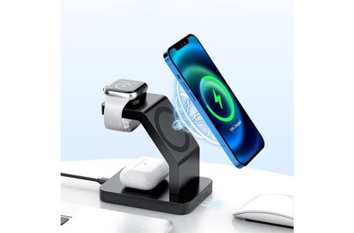 2708 | Xoopar Icon 3 in 1 Magnetic Wireless charger Schwarz