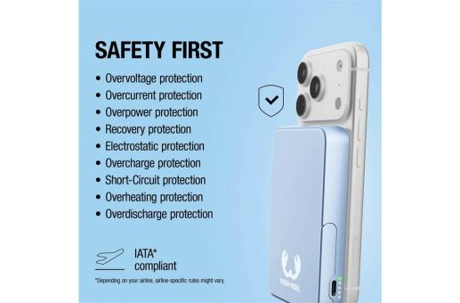 Fresh 'n Rebel Wireless Powerbank 10000mAh Compatible with MagSafe Light blue