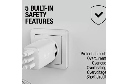 Fresh 'n Rebel 67W Laptop Fast Charger GaN USB-C & USB-A Light grey