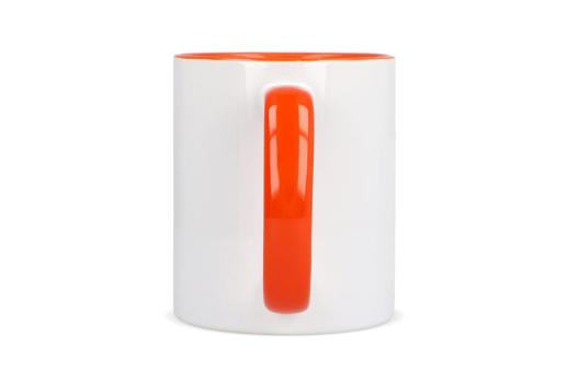 Oslo Sublimationsbecher  farbig innen &amp; Griff 300ml Orange/weiß