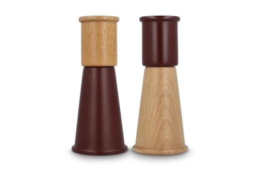 Sagaform Gurken Salt and Pepper Grinder Set small, 15cm Dark red
