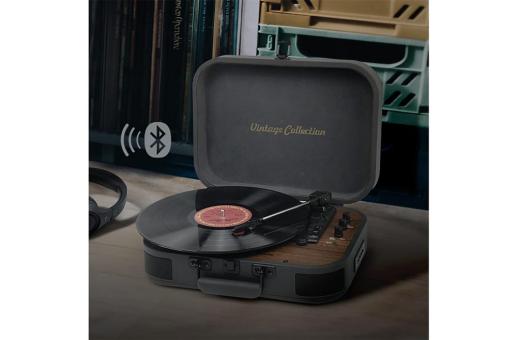 MT-207|Muse Vintage Turntable with BT-out Dark grey