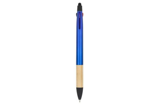 3-Farben-Stift mit Bambusgriff Blau
