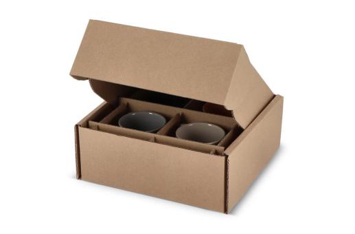 Individuelle Geschenkverpackung für 4 Tassen 24.3 x 24.3 x 9.9 cm Braun