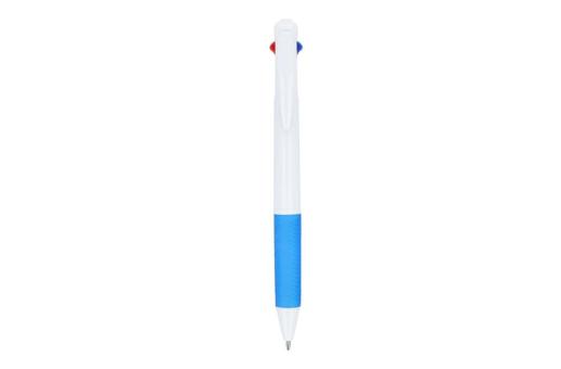 3 Colour pen with grip and keycord Blue/white
