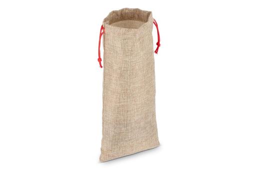 Jute-style bottle pouch 14 x 34 cm Nature