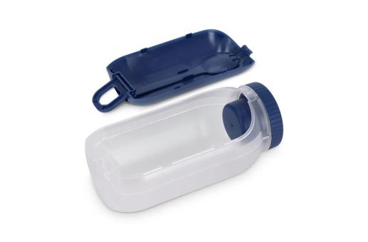 All-in-One Lunch Bowl Container with Sauce Compartment & Spoon-fork Dark blue
