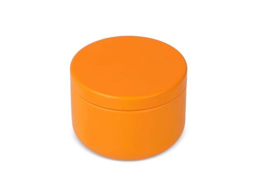 Candle in round recycled tin 