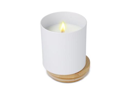 Bhakti scented plant based candle in recycled aluminium jar White
