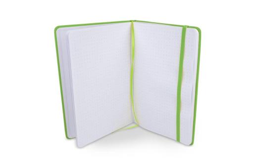 Notizbuch A5 PU mit Rasterpunktseiten Hellgrün