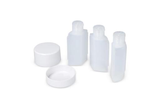 Trio travel toiletry bottles White