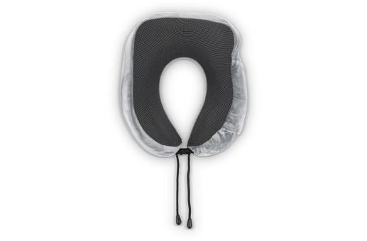 Contoured memory foam travel pillow with EVA case Convoy grey
