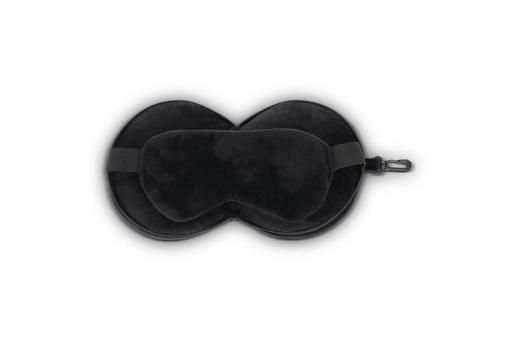 Travel eyemask pillow with zippered case Black