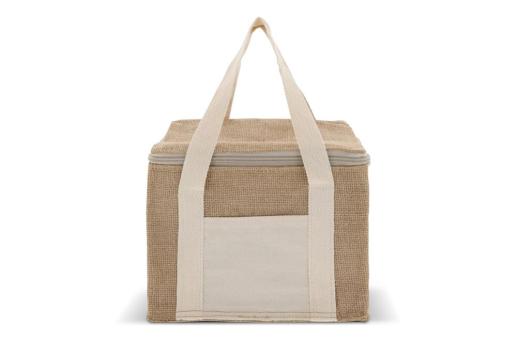 Cooler bag jute square 22x18x18cm Ecru