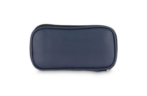rPET PU-beschichtete 210D Kyra-Organizer-Etui 20 x 11,5 x 2 cm Dunkelblau
