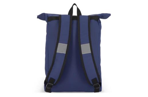 PU coat R-PET 600D rolltop backpack 20L Dark blue
