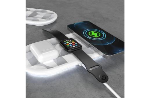 3in1 15 W wireless charger compatible with phones /Apple Watch/AirPod White