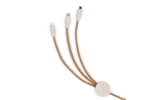 Cork 3 in 1 PD charging &amp; data cable Nature