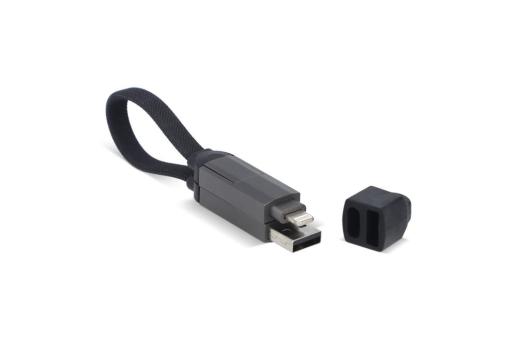 Enjoy Technology Multifunktionales 4-in-1 Kabel Schlüsselanhänger Größe 60 W Schwarz
