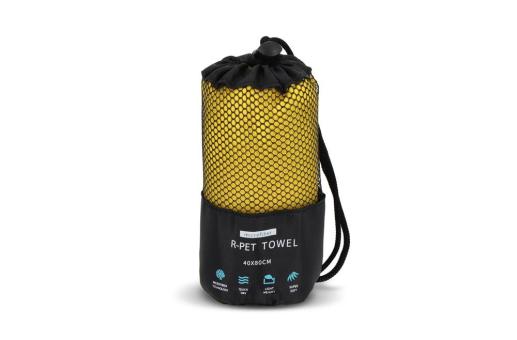 R-PET quick dry sports towel 40x80cm with pouch (200g/m²) sublimation Yellow