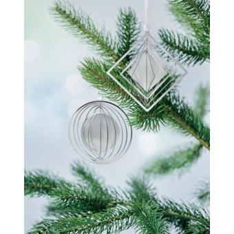 BUNO Ornament mit Band, rund Silber