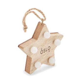 LALIE Wooden weed star with lights Timber