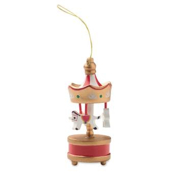 WHIRL Wooden carousel ornament Goldyellow