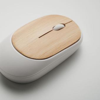 CURVY BAM Optische Mouse  Bambus Weiß