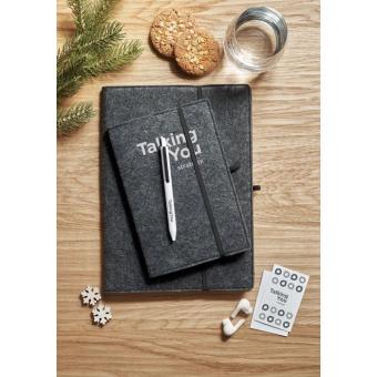 FELTBOOK DIN A5 Notizbuch RPET-Filz Steingrau