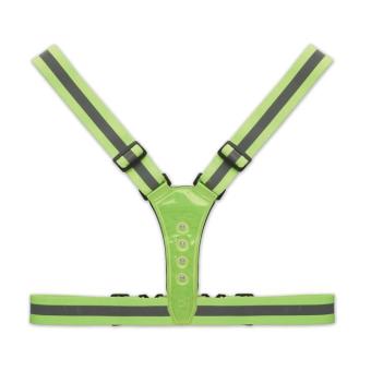 ROUNDVISIBLE Reflective body belt with LED Neon green