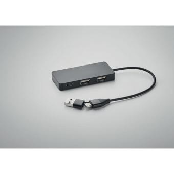 HUB-C 3 Port USB Hub Schwarz