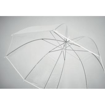 GOTA Transparenter Regenschirm 23" (⌀ 102cm), gebogener Griff. Weiß