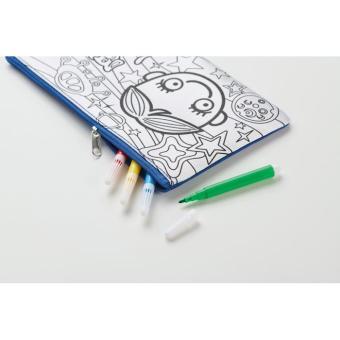KIDDO Pencil case with markers Bright royal