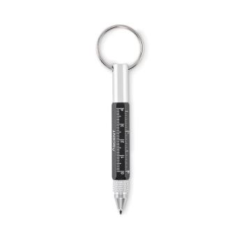 TWEN Key ring with twist action pen Black