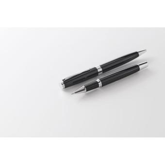LYON SET Ball pen and roller set Black