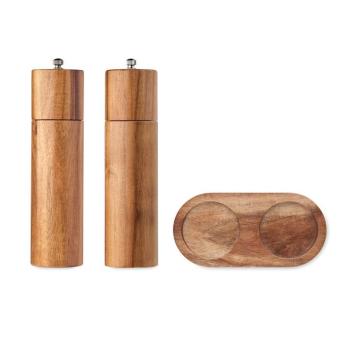 TUCCO SET Acacia salt & pepper grinders Timber