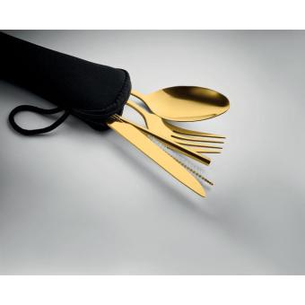 5 SERVICE Cutlery set stainless steel Gold
